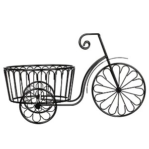 Suport Ghiveci Flori Bicicleta Metalic Negru 35x18x22cm